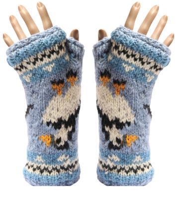 Bartleby Puffin Gloves Sherpa Lined Fingerless Tube  Wool