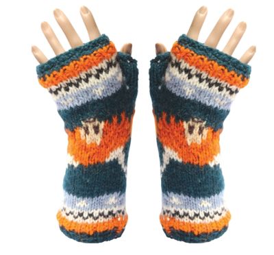 Bartleby Sherpa Lined Fingerless Tube  Wool Gloves Highland Cows