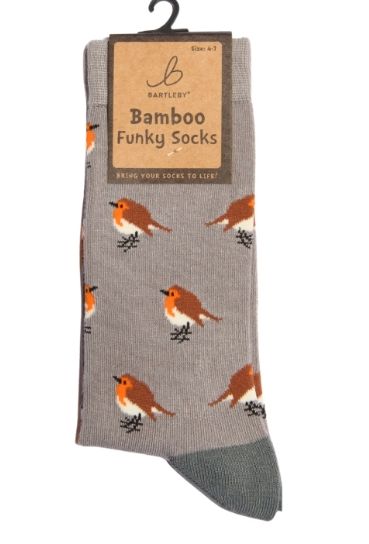 Bartleby Socks Bamboo Blend Garden Robin Grey