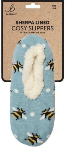 Bartleys Bee Ladies Slippers Cozy Sherpa Fleece Lined
