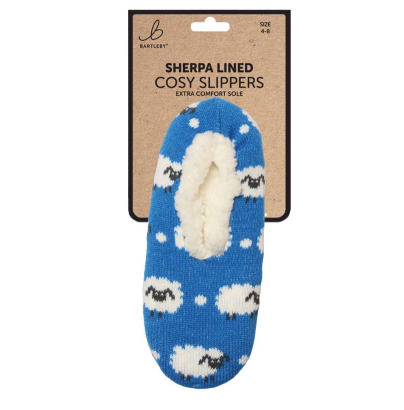 Bartleys  Sheep Ladies Slippers Cozy Sherpa Fleece Lined Padded Gripper