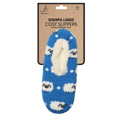 Bartleys Sheep Ladies Slippers Cozy Sherpa Fleece Lined Padded Gripper Bartleys Sheep Ladies Slippers Cozy Sherpa Fleece Lined Padded Gripper