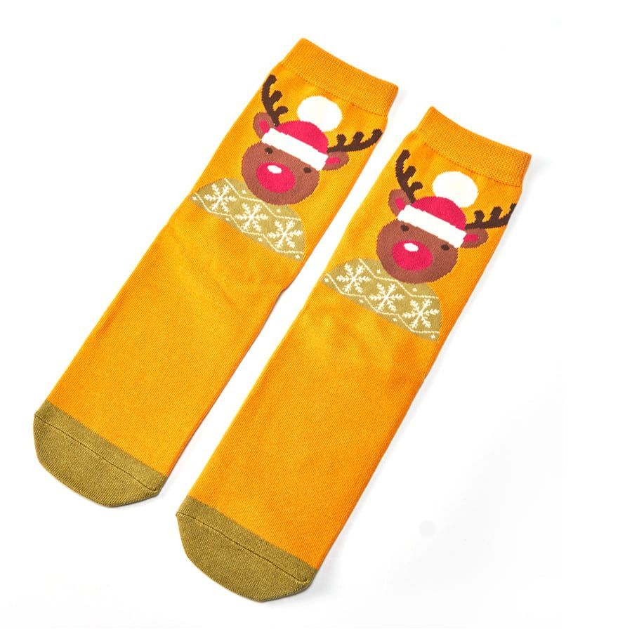 Miss Sparrow Santa Reindeer Socks Mustard Miss Sparrow Santa Reindeer Socks Mustard