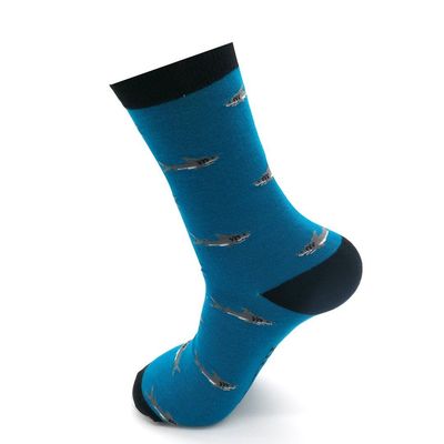 Mr Heron Shark Socks Teal Bamboo Blend