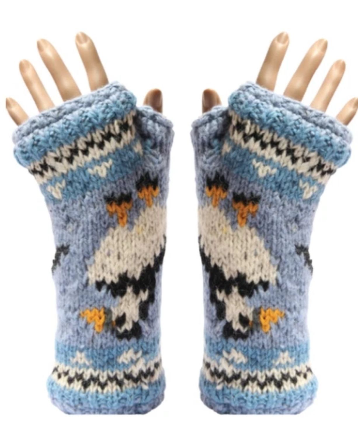 Bartleby Puffin Gloves Sherpa Lined Fingerless Tube Wool