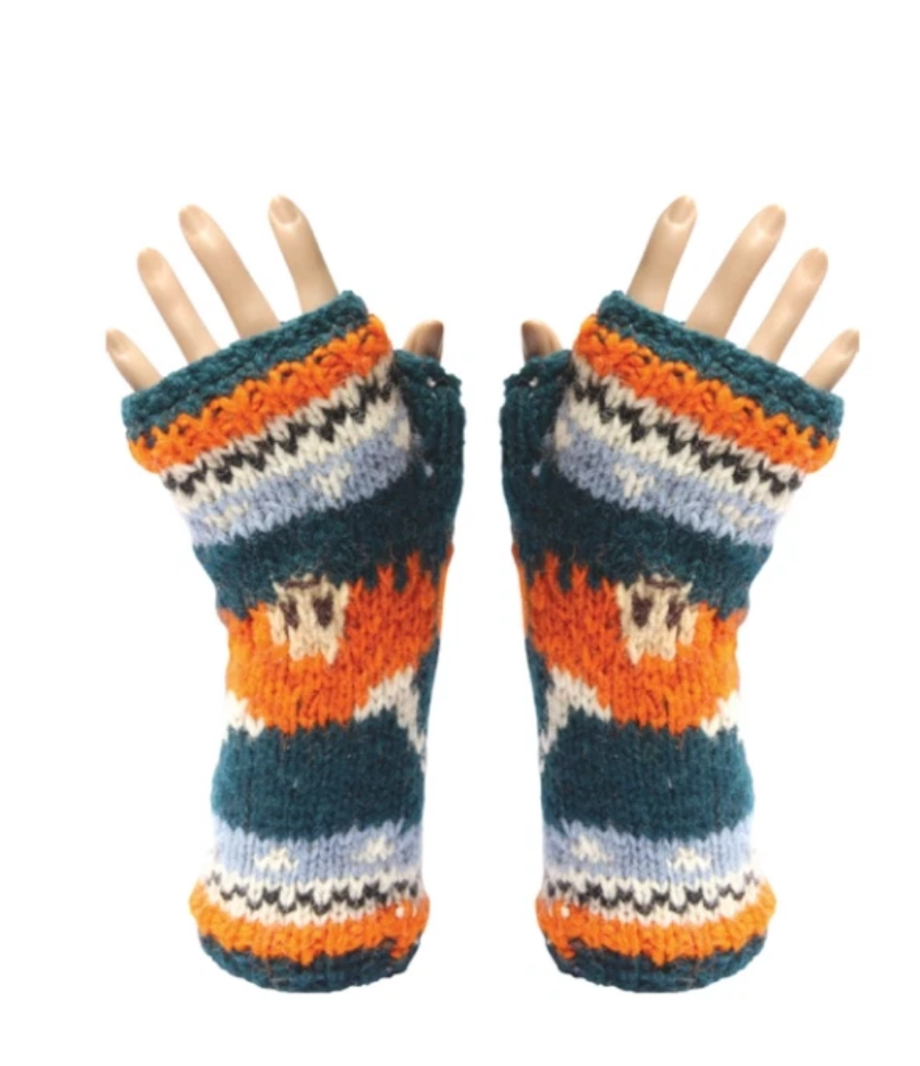 Bartleby Sherpa Lined Fingerless Tube Wool Gloves Highland Cows
