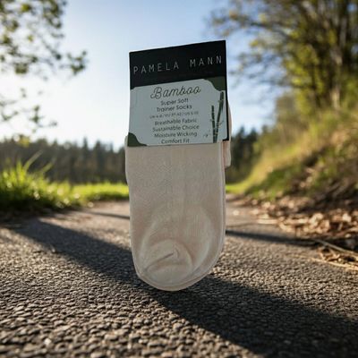 Pamela Mann Trainer Socks No Show Super Soft Bamboo Blend Cream Pamela Mann Trainer Socks No Show Super Soft Bamboo Blend Cream
