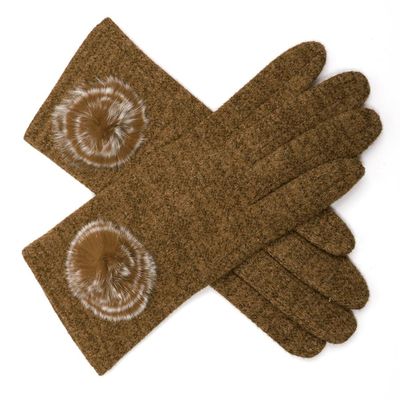 MISS SPARROW  Smart Carmel Gloves Formal Work Wear Soft Polyester