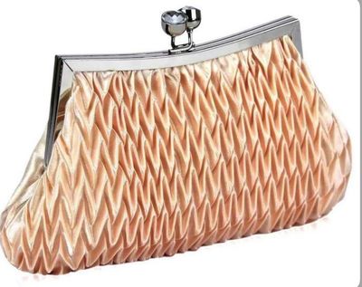 Nude Clutch Bag Pleated Evening Weddings Bridesmaids Parties