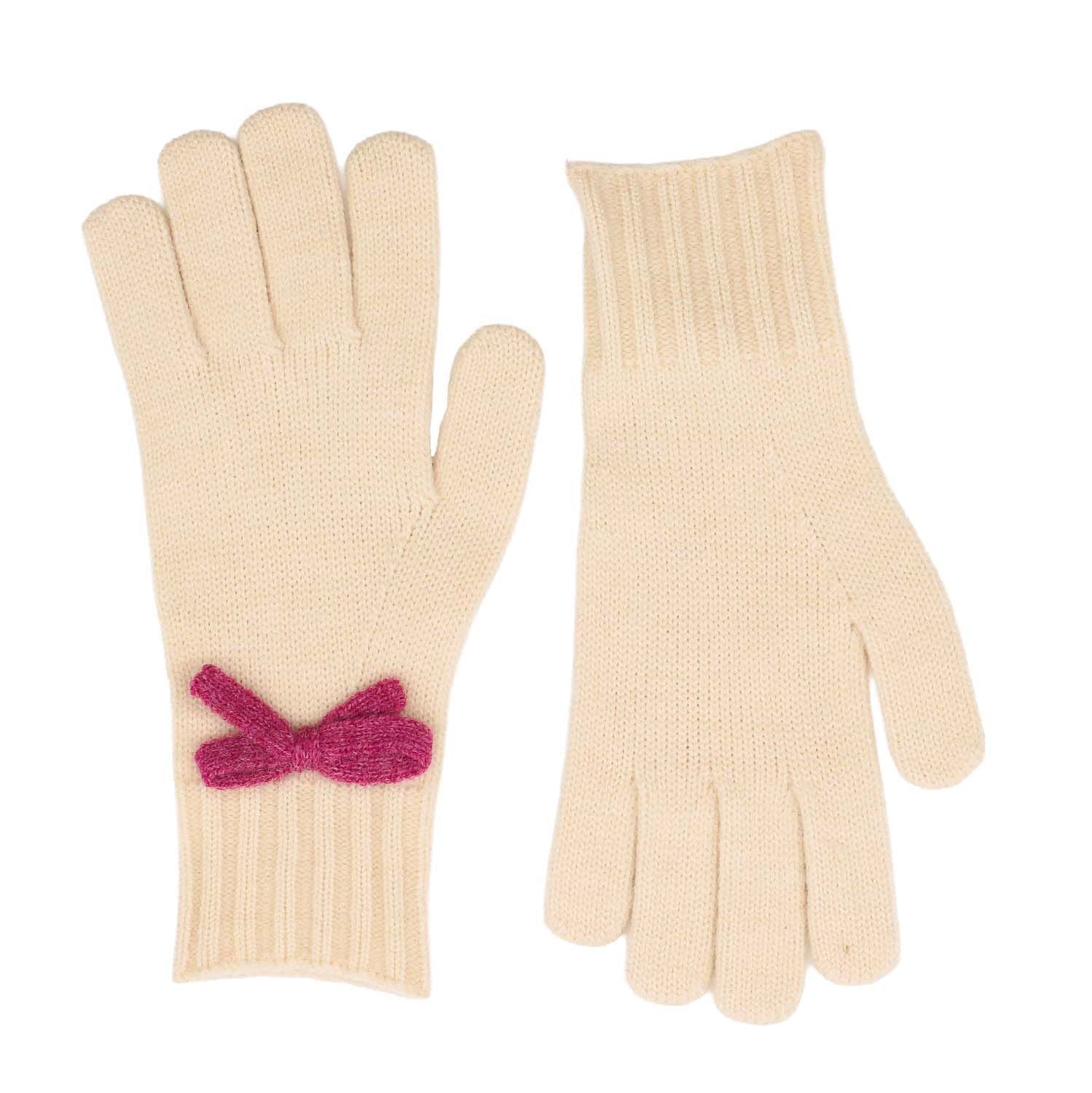 Zelly Ladies  Gorgeous Pink Bow Detail Warm Winter Gloves