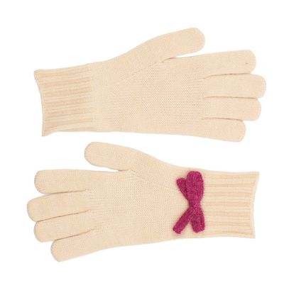 Zelly Ladies Gorgeous Pink Bow Detail Warm Winter Gloves