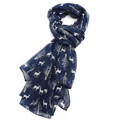 Pure Fashions Blue  Winter Deer  Soft Lightweight Gorgeous Gift