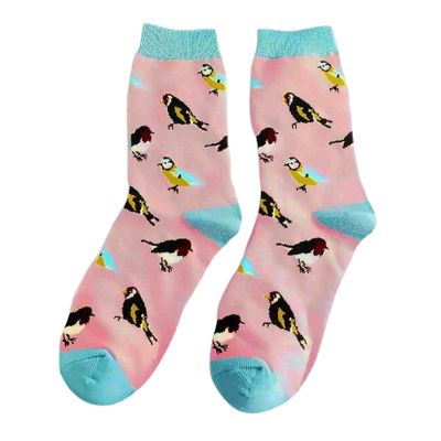 Miss  Sparrow Garden Birds Soft  Bamboo Blend Pink Womens