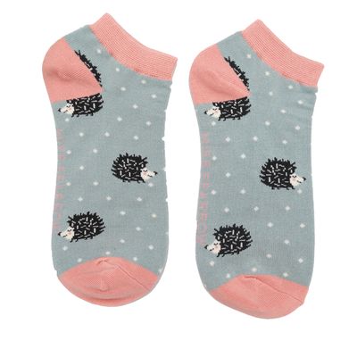 MISS SPARROW Sleepy Hedgehog Trainer Socks Womens Super Soft Bamboo SALE