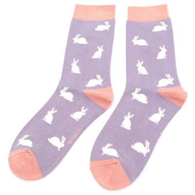 MISS SPARROW Socks Lilac Bunny Rabbit Bamboo SALE MISS SPARROW Socks Lilac Bunny Rabbit Bamboo SALE