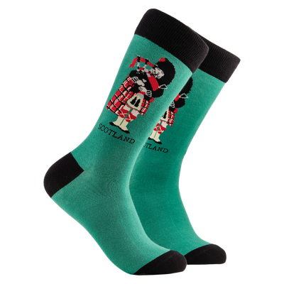 Soctopus Scottish Bagpipes Green Socks  A Gift From Scotland