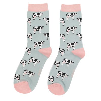 MISS SPARROW Cute Cow Socks Duck Egg Eco Friendly Super Soft Breathable Bamboo Blend