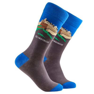 Soctopus Edinburgh Castle Socks  Grey  A Gift From Scotland
