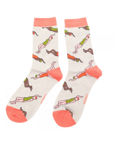 MISS SPARROW Socks Silver Swimmer Print Soft Bamboo MISS SPARROW Socks Silver Swimmer Print Soft Bamboo