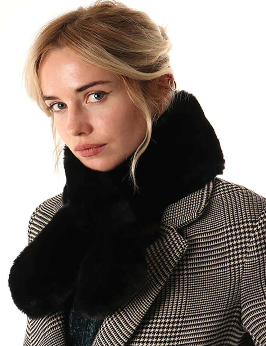 Faux Fur Scarf Black Neck Warmer Faux Fur Scarf Black Neck Warmer