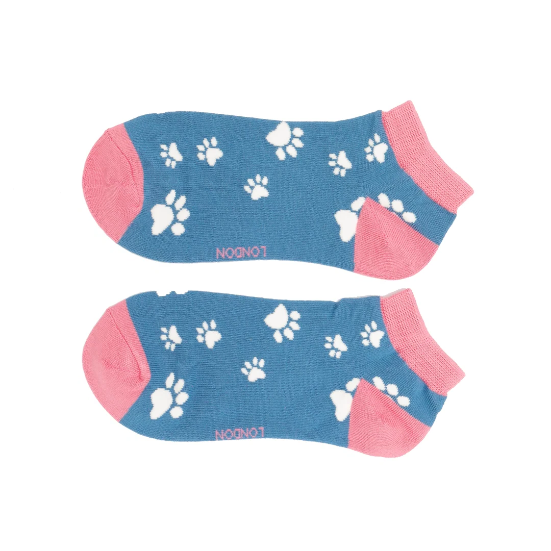 Dog Paw Print Trainer Socks No Show Bamboo Super Soft MISS SPARROW