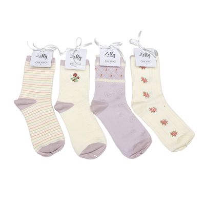 Zelly Pretty Trainer Socks Cotton Blend Pack of 4 Size 3 to 7 Zelly Pretty Trainer Socks Cotton Blend Pack of 4 Size 3 to 7