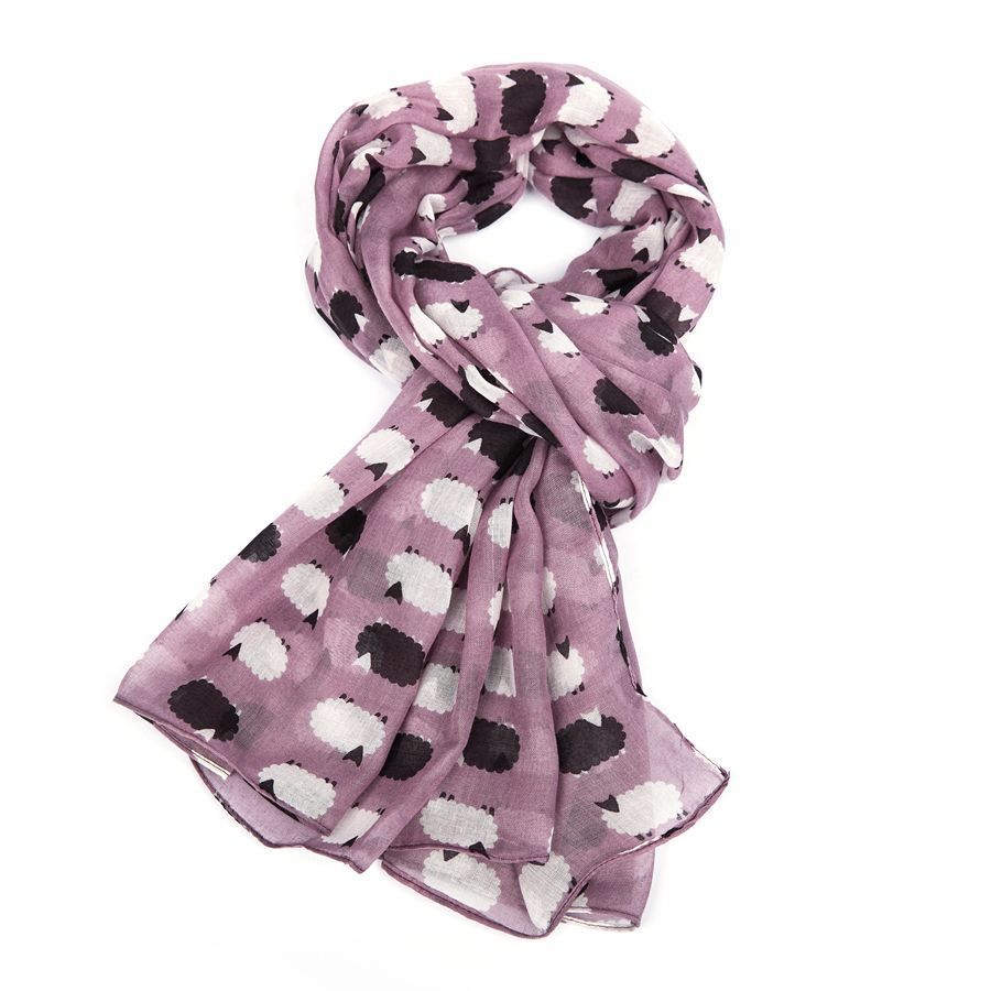 Pure Fashions Lilac Sheep Scarf Lightweight