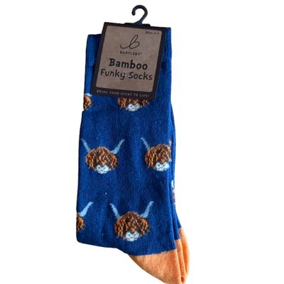 Bartleby Funky Bamboo Socks Highland Cow Coo Design Bartleby Funky Bamboo Socks Highland Cow Coo Design