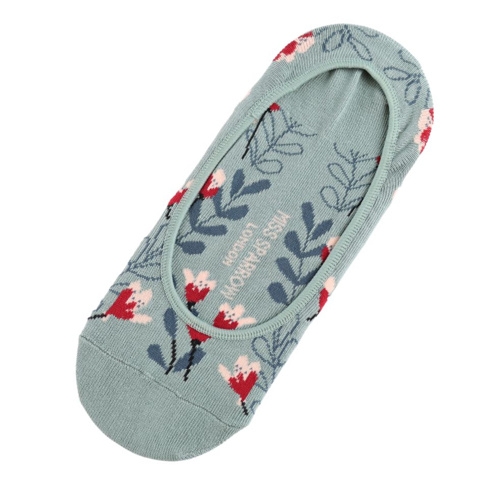 Miss Sparrow Wild Flower Footsie Socks No Show Invisible Cotton Blend