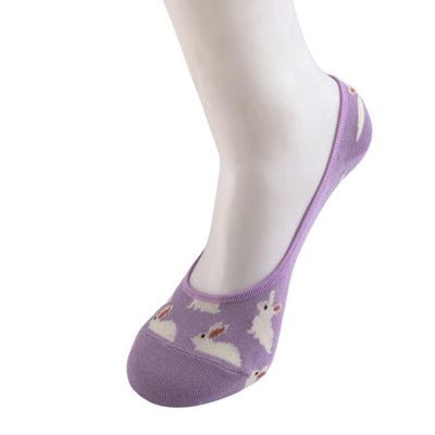 Miss Sparrow Bunny Rabbit  Invisible Footsie Socks No Show Lilac