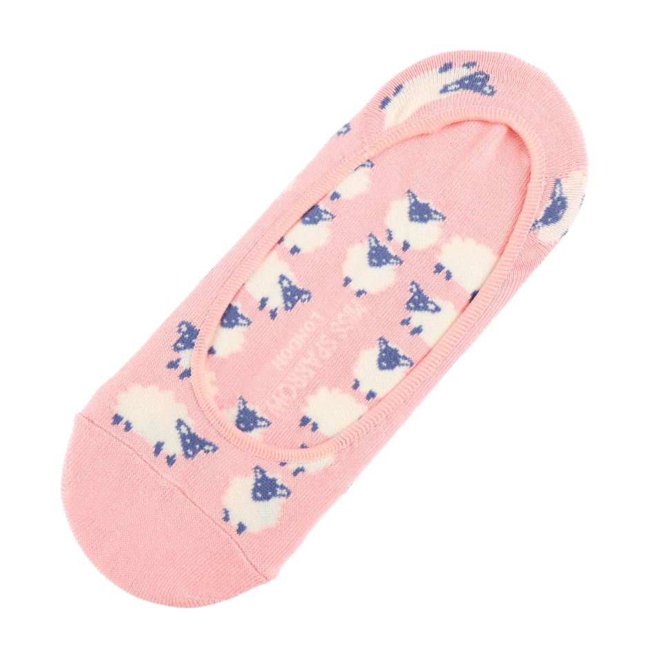 Miss Sparrow Happy Sheep Invisible Footsie Socks  No Show Dusky Pink