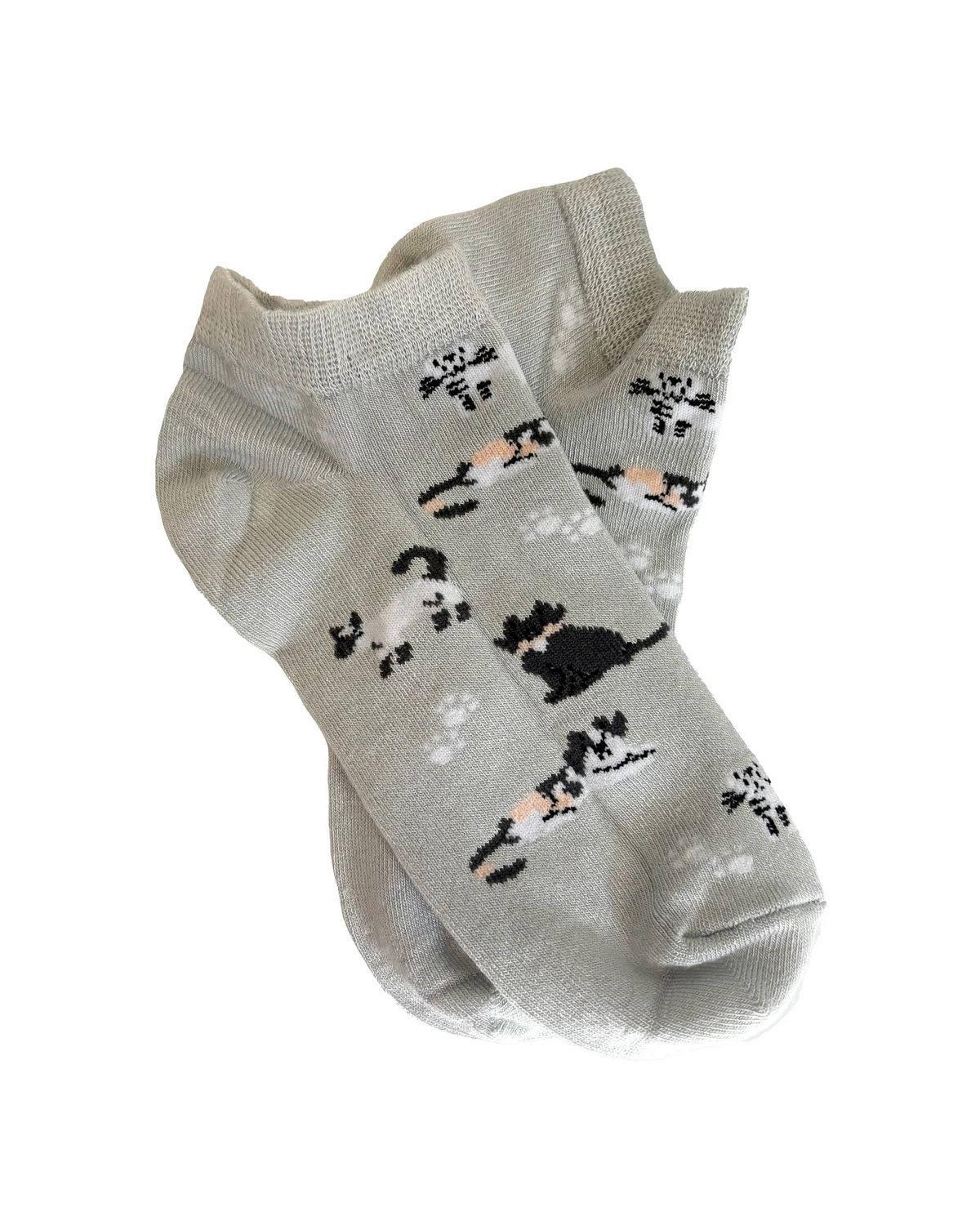 2 Pairs Pamela Mann Cat Grey Trainer Socks Super Soft Bamboo Blend