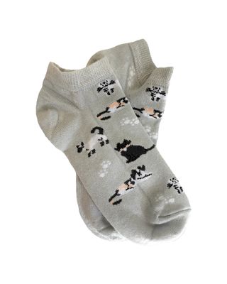 2 Pairs Pamela Mann Cat Grey Trainer Socks Super Soft Bamboo Blend
