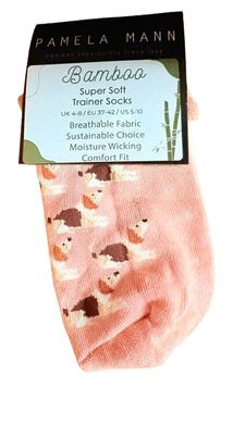 2 Pairs Pamela Mann Beagle Dog Trainer Socks Super Soft Bamboo Blend