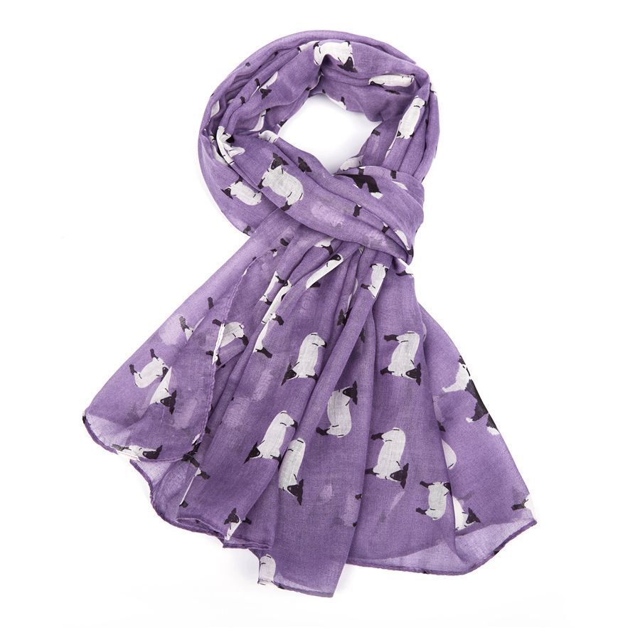 Sheep herd and sheep Dog Lilac Scarf Lightweight