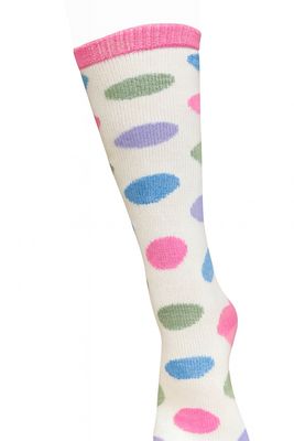 Zelly Boot Welly Socks Cream Circle Pink Toes