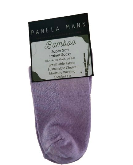Pamela Mann Trainer Socks No Show Super Soft Bamboo Blend Orchid