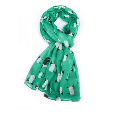 Pure Fashions Sheep Dog  Green  Scarf Soft Lightweight Gorgeous Gift
