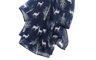 Pure Fashions Blue Winter Deer Soft Lightweight Gorgeous Gift
