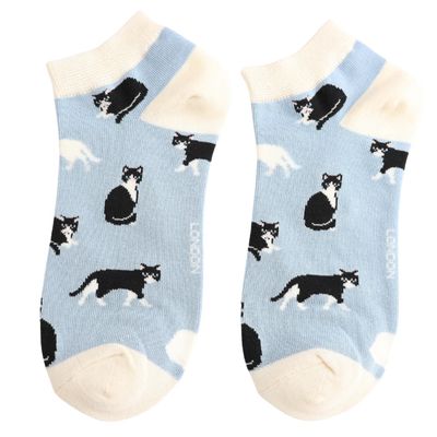 Miss Sparrow Cats Trainer Socks Green