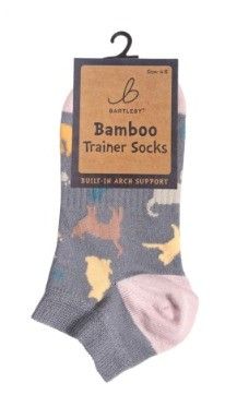 Bartleby Cat Silhouette Trainer Socks Bamboo Mix Arch Support