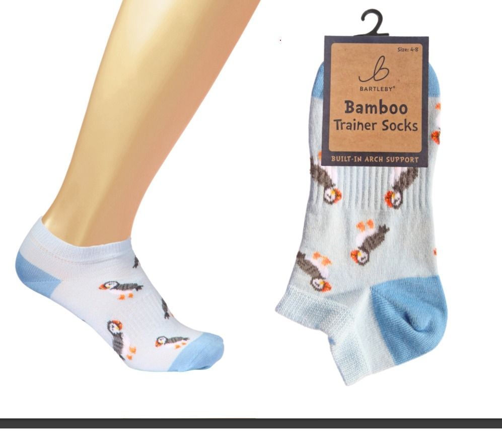 Bartleby Puffin Trainer Socks Bamboo Mix Arch Support