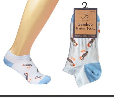 Bartleby Puffin Trainer Socks Bamboo Mix Arch Support