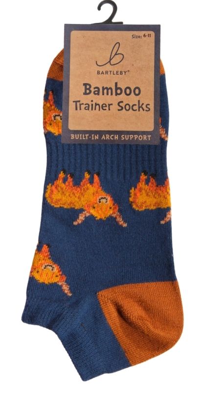 Bartleby  Mens Highland Cow Trainer Socks Bamboo Mix Arch Support