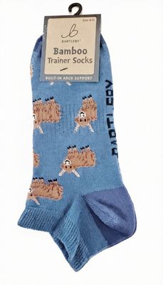 Bartleby  Mens Highland Cow Trainer Socks Bamboo Mix Arch Support