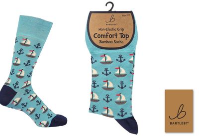 Bartleby Comfort Top Bamboo Socks Mens Yachts