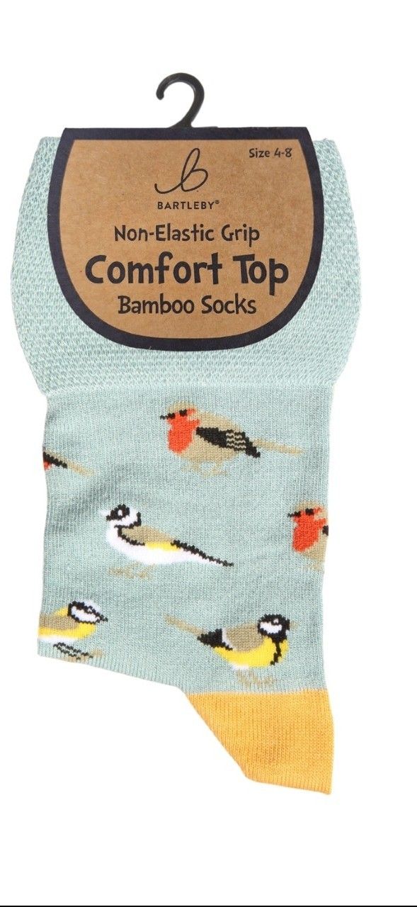 Bartleby Comfort Top Bamboo Socks Garden Birds  Ladies