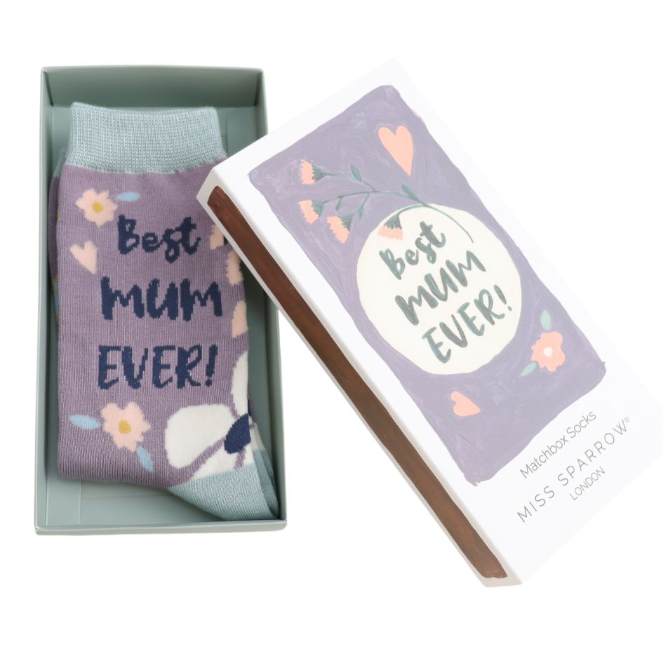 Miss Sparrow Best Mum Ever Matchbox Socks The Perfect Gift