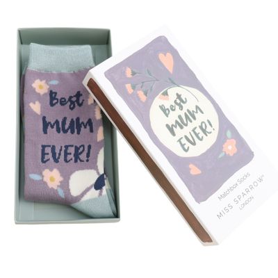 Miss Sparrow Best Mum Ever Matchbox Socks The Perfect Gift