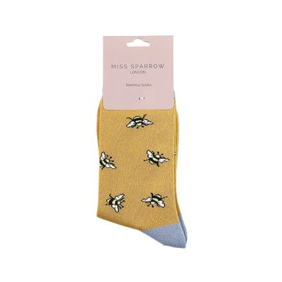 MISS SPARROW Bumble Bee Socks Light Yellow